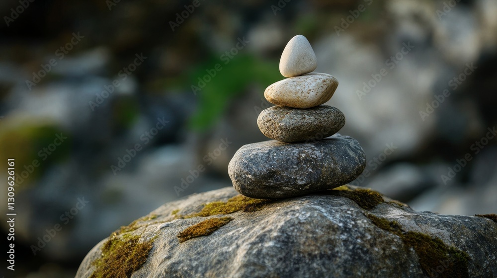Harmonious Blend of Nature and Human Artistry in Stone Stacking Harmonious Blend of Nature and Human Artistry in Stone Stacking