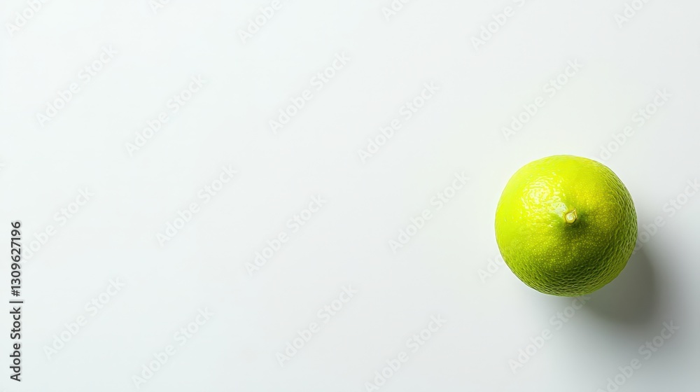 A vibrant green lime isolated on a clean white background perfect for culinary uses and food photography A vibrant green lime isolated on a clean white background perfect for culinary uses and food photography