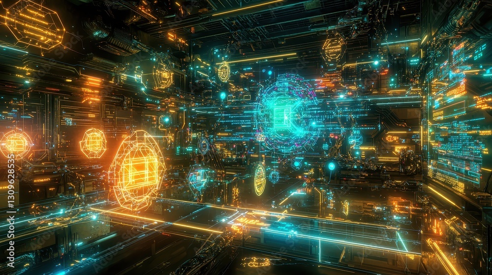 Futuristic digital data visualization virtual space 3d graphics technology environment abstract viewpoint Futuristic digital data visualization virtual space 3d graphics technology environment abstract viewpoint