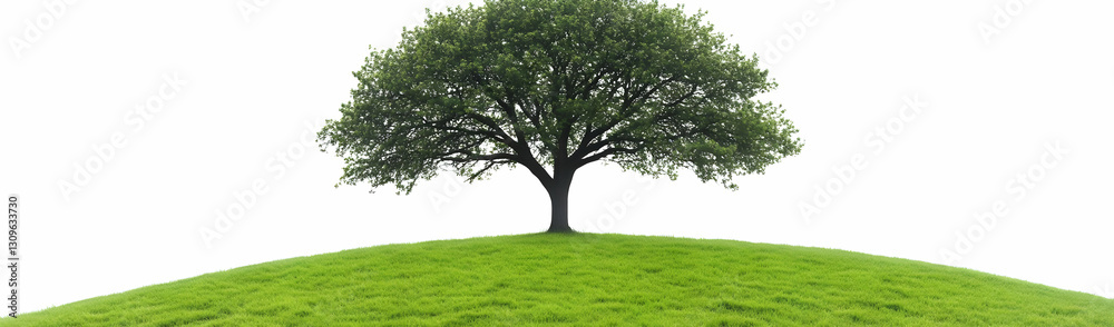Lone tree hill, green grass, nature, eco Lone tree hill, green grass, nature, eco