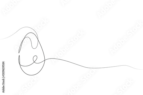 Continuous one-line drawing of Easter Bunny. Cute rabbit silhouette with ears in simple minimalistic style for spring design greeting card and web banner. Vector illustration. easter one-line art.