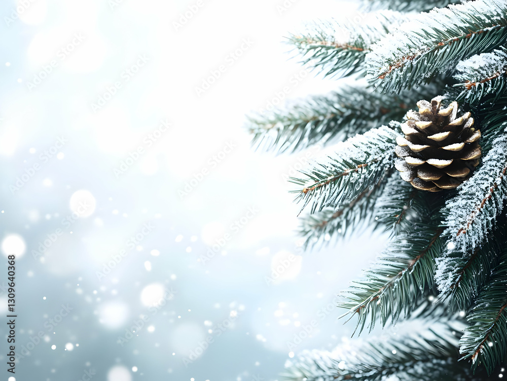 Snowy Pine Branches Winter Illustration Snowy Pine Branches Winter Illustration