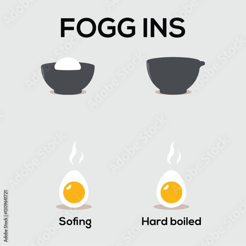 Food set. How to boil an egg instruction collection. Cooking direction for soft and hard boiled eggs and other cooking elements. Modern cartoon concept. Vector illustration