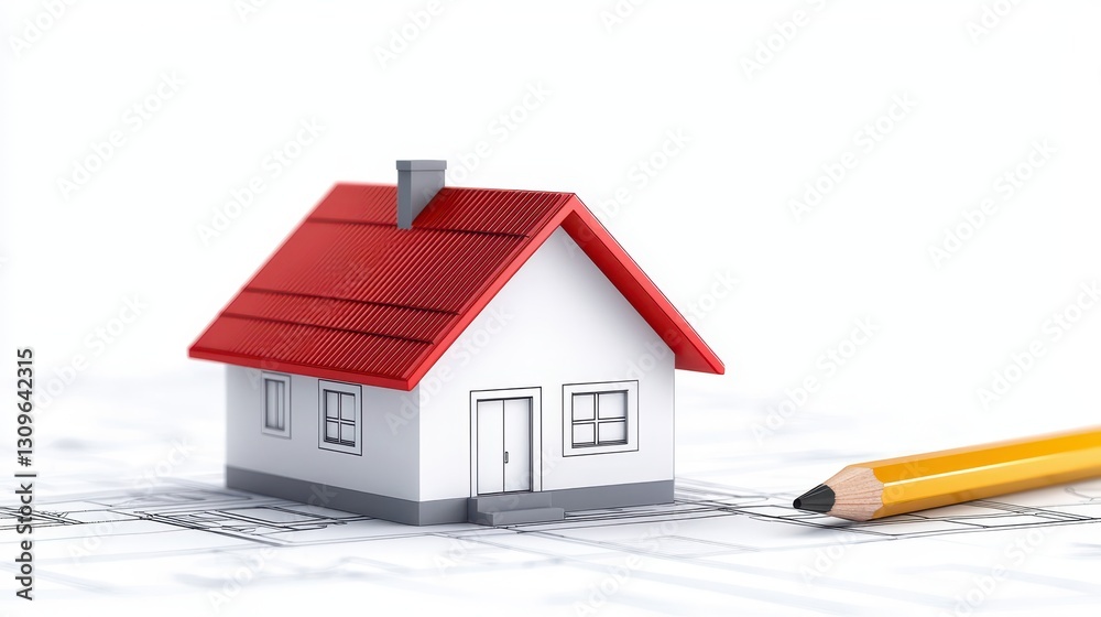 House design and construction planning, conceptual image of residential architecture building projects House design and construction planning, conceptual image of residential architecture building projects