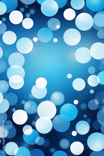 a close up of a blue background with white circles