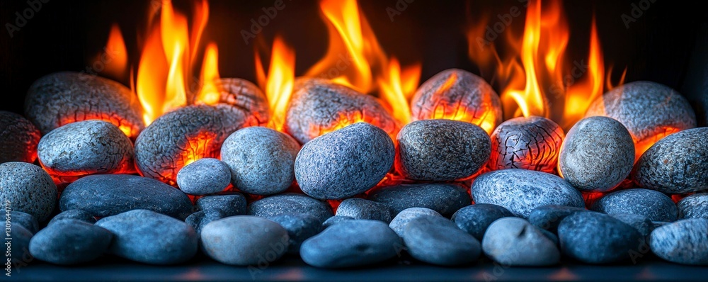 Glowing Hearth Rocks and Fiery Flames A Serene and Warm Display of Tranquility and Heat Element Glowing Hearth Rocks and Fiery Flames A Serene and Warm Display of Tranquility and Heat Element