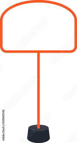 Illustration of a standing sign holder with blank copy space. Empty sign board for your design. 
