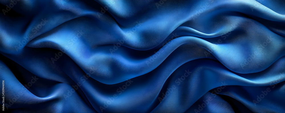 Fototapeta premium Blue silk fabric texture background