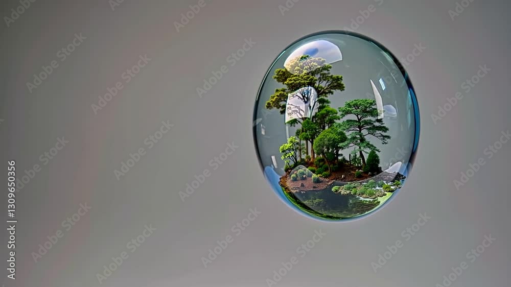 Écosystème miniature enfermé dans une bulle