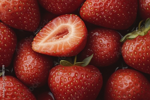 Fresh strawberries provide vibrant color and juicy sweetness, showcasing their natural beauty