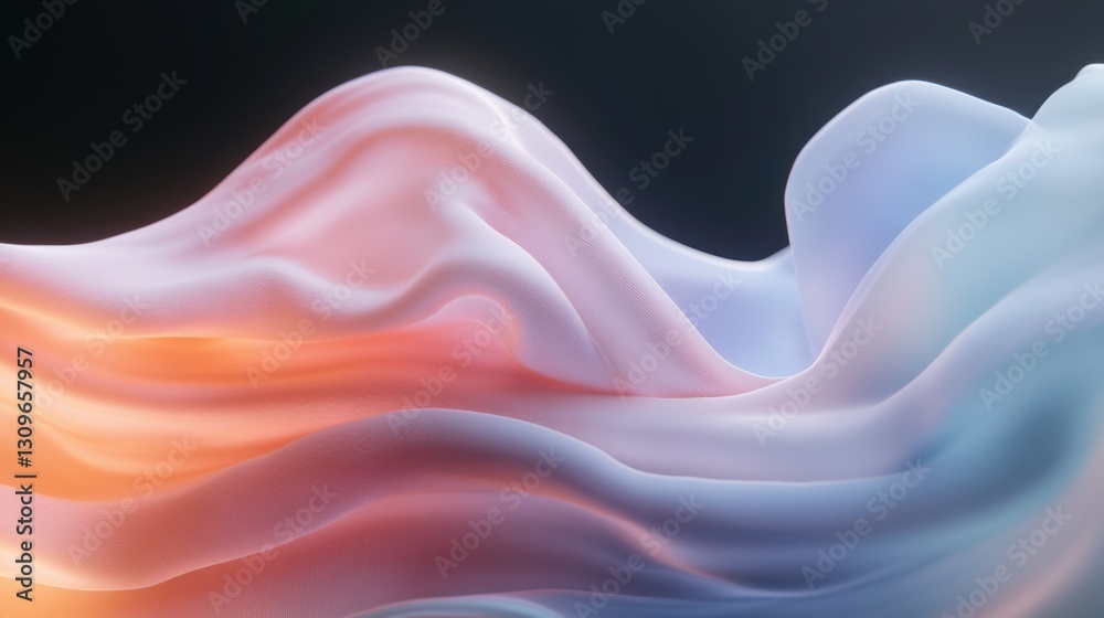 Obraz premium Vibrant flowing neon waves in a dynamic display of color and light across a dark background