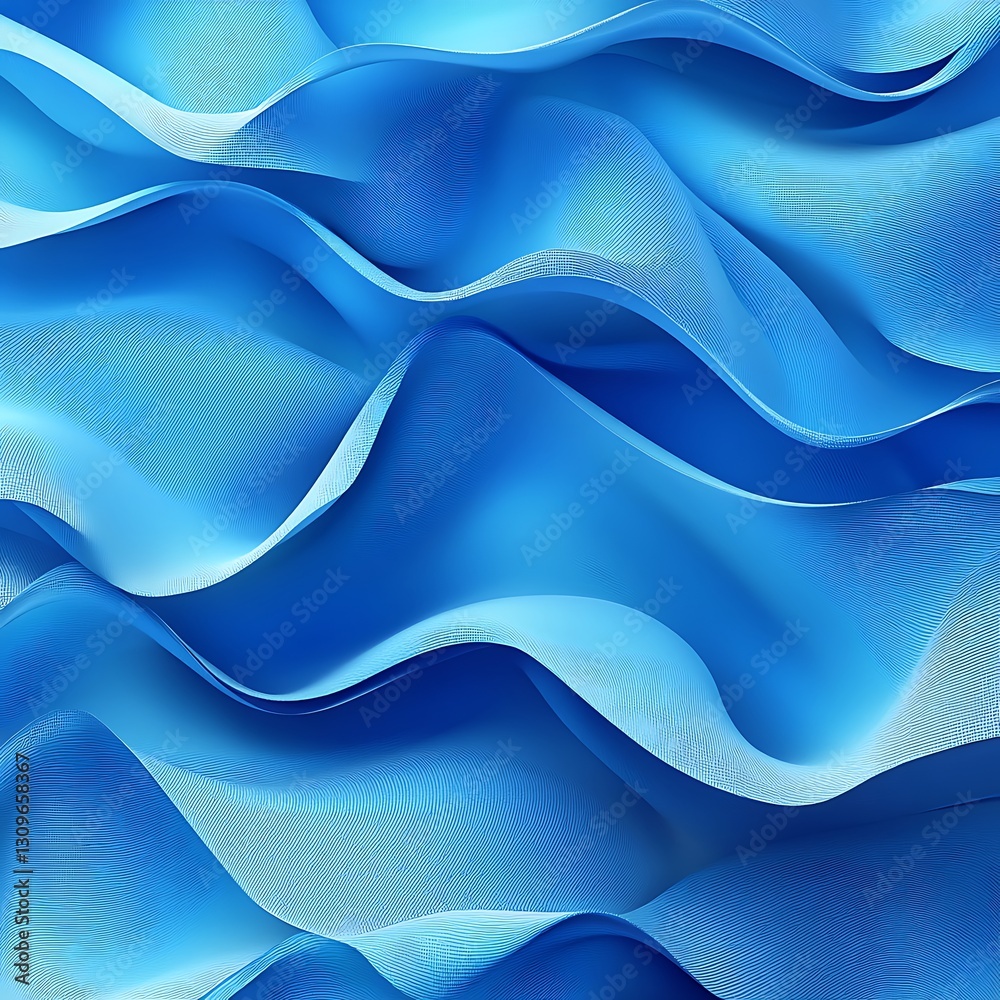 Obraz premium Abstract Blue Waves Digital Art Design
