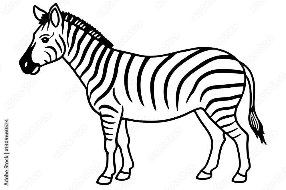 Fototapeta premium Elegant Zebra Line Art