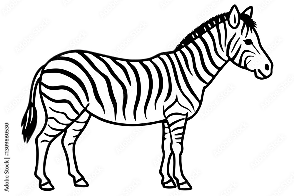Fototapeta premium Elegant Zebra Line Art