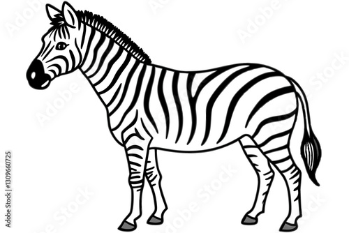 Elegant Zebra Line Art