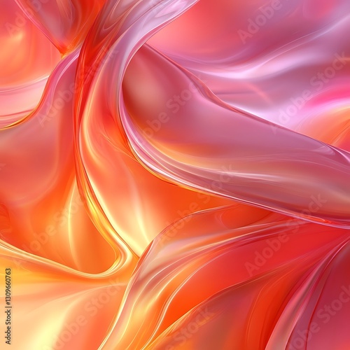Wallpaper Mural Abstract Flowing Fabric, Warm Hues, Elegant Drape Torontodigital.ca
