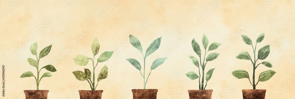 Minimalist seedling still life showcasing young sprouts in earthy tones with refined composition