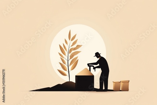 Miller diligently works at a flour mill showcasing traditional craftsmanship and production methods