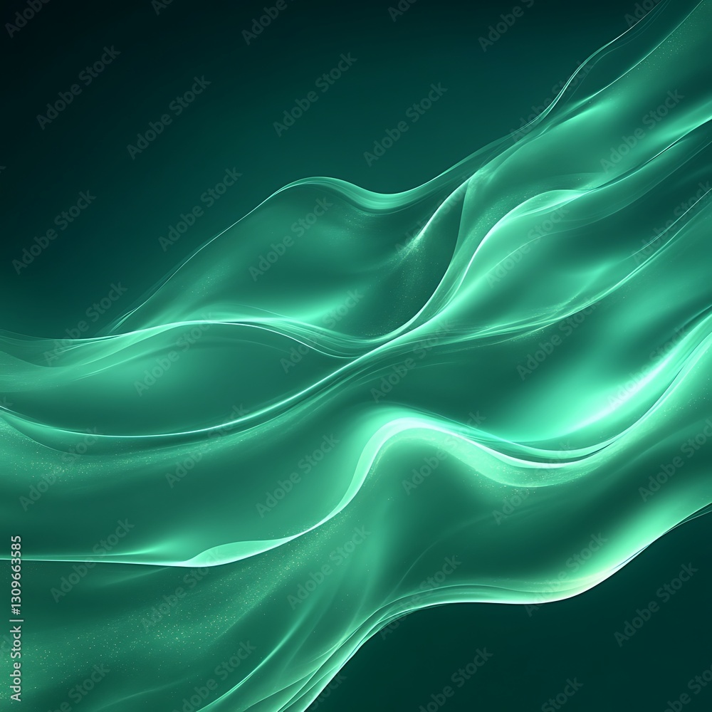 custom made wallpaper toronto digitalAbstract Green Flowing Fabric Design Element