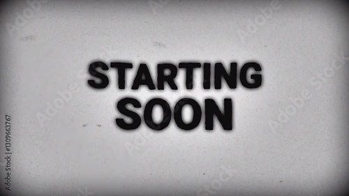 Grunge style starting soon animated overlay for live streaming