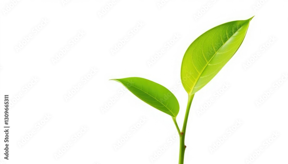 Single vibrant green plant, isolated on pure white background, leaves, photo Single vibrant green plant, isolated on pure white background, leaves, photo