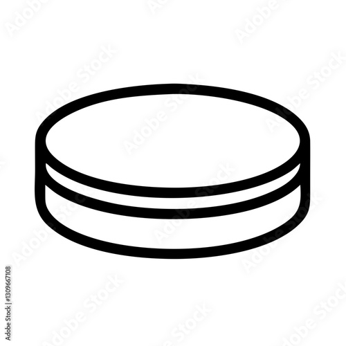 Hockey puck minimal black outline icon