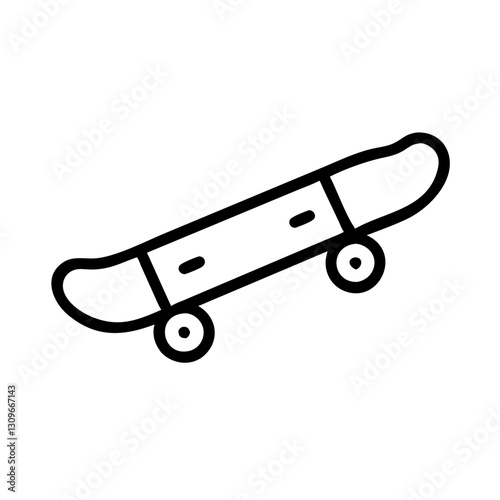 Skateboard minimal black outline icon