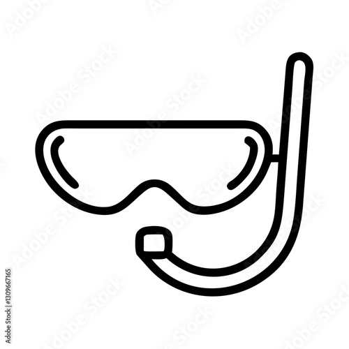 Snorkel mask minimal black outline icon