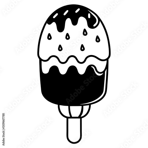 ice cream line art on white background 


