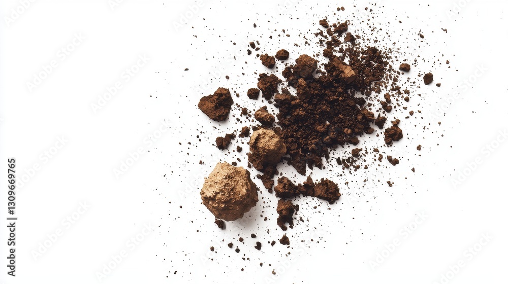 Soil Scattered on White Background Soil Scattered on White Background