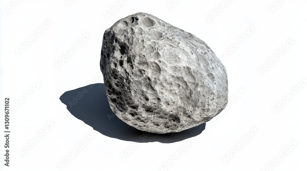 Simulated Asteroid in White Background Simulated Asteroid in White Background