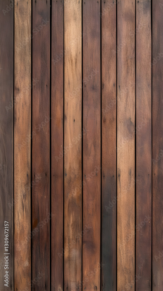 Naklejka premium Dark Brown Wood Plank Background Texture