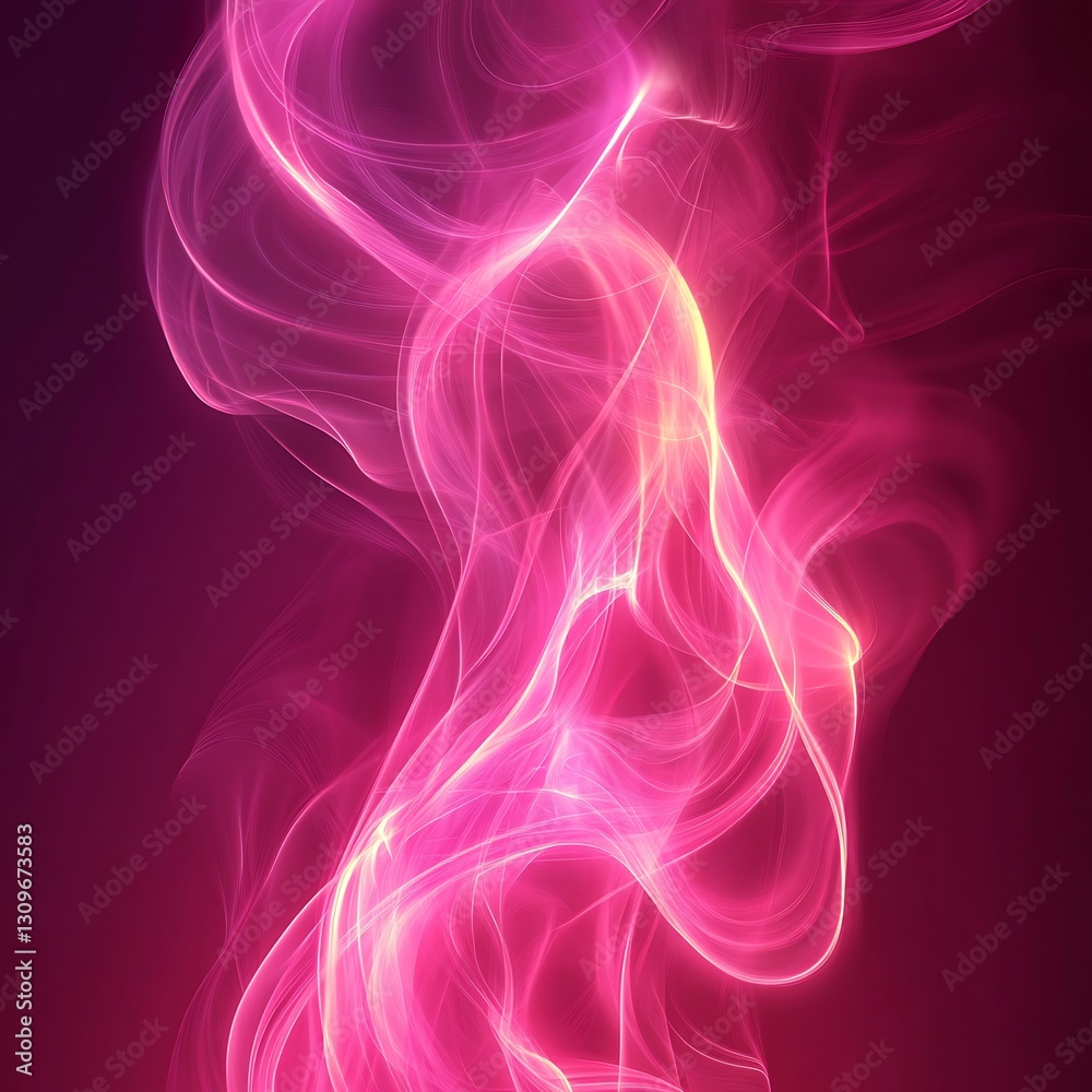 Naklejka premium Abstract Pink Energy Swirls and Light Flashes