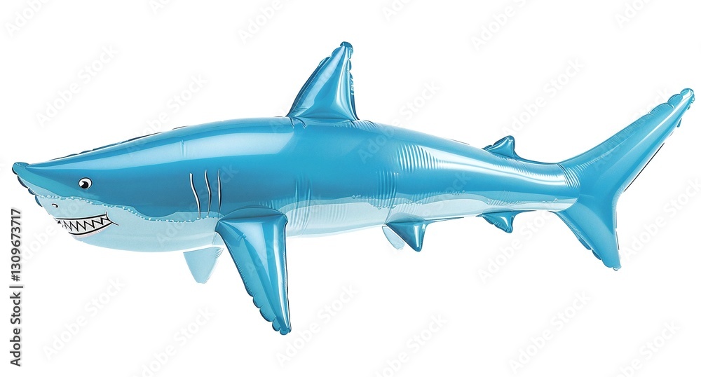Naklejka premium A light blue inflatable shark toy, perfect for summer fun!