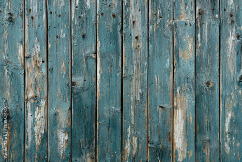 Wallpaper Mural Weathered teal-painted wooden planks, showing age and texture. Torontodigital.ca