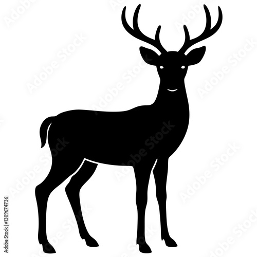 deer silhouette vector icon white background
