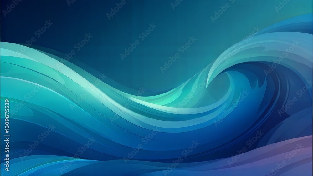 Fototapeta premium Abstract Ocean Wave Design in Deep Blue and Turquoise