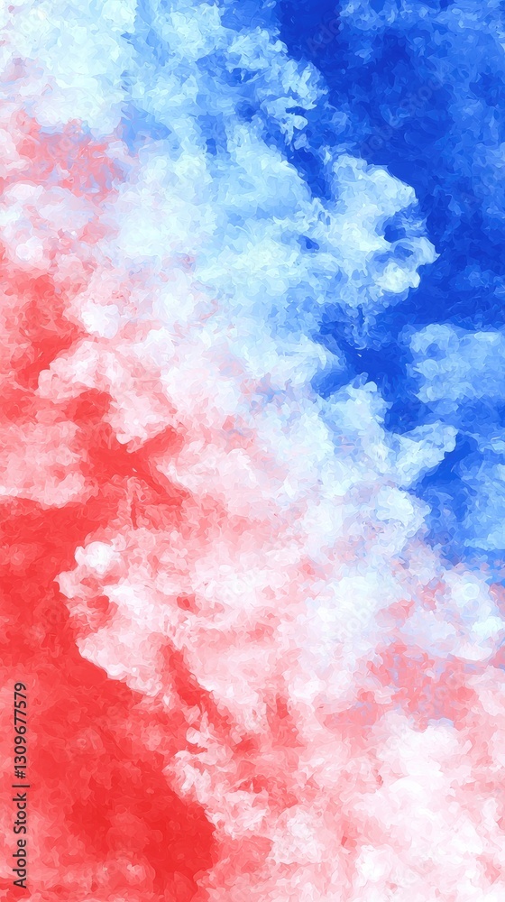 Fototapeta premium Red and blue cloudscape, abstract art, sky texture, design background