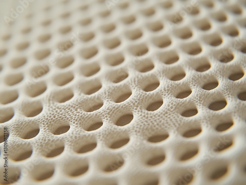 Monochrome close-up of a textured surface with evenly spaced holes