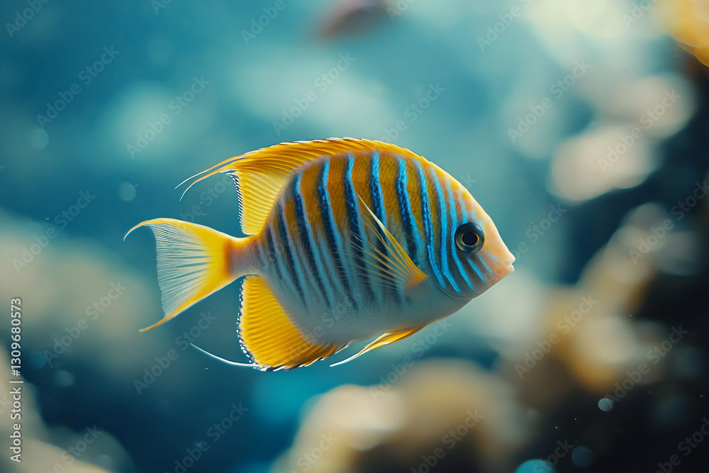 Fototapeta premium Generative AI image of exotic pink coral reef underwater in vibrant marine sea environment