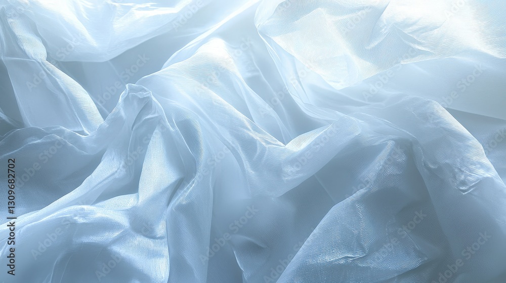 custom made wallpaper toronto digitalTextured, multi-layered light blue fabric in close-up; the larger top layer adds depth and dimension, creating an intriguing tactile feel