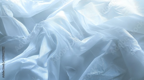 Wallpaper Mural Textured, multi-layered light blue fabric in close-up; the larger top layer adds depth and dimension, creating an intriguing tactile feel Torontodigital.ca