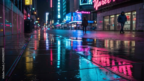Wallpaper Mural Rainy Night in the City Torontodigital.ca