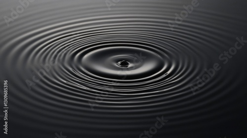 Black water surface with waving ripples