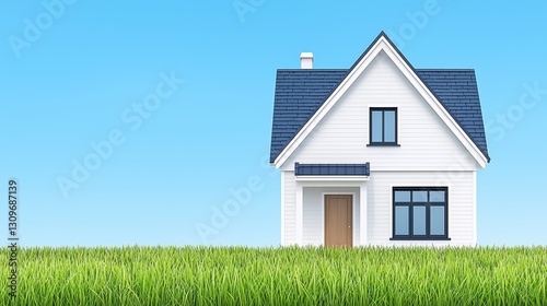 Wallpaper Mural Modern House Design with Low Carbon Innovation in a Green Landscape Under Clear Sky Torontodigital.ca