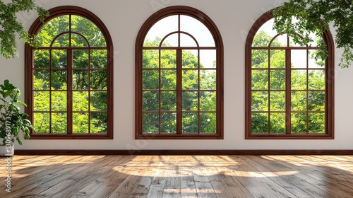 Sunlight-filled room with arched windows