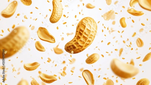 Wallpaper Mural Delicious Falling Peanuts Delight. Fresh, Crunchy, and Wholesome Snack Peanuts. Torontodigital.ca