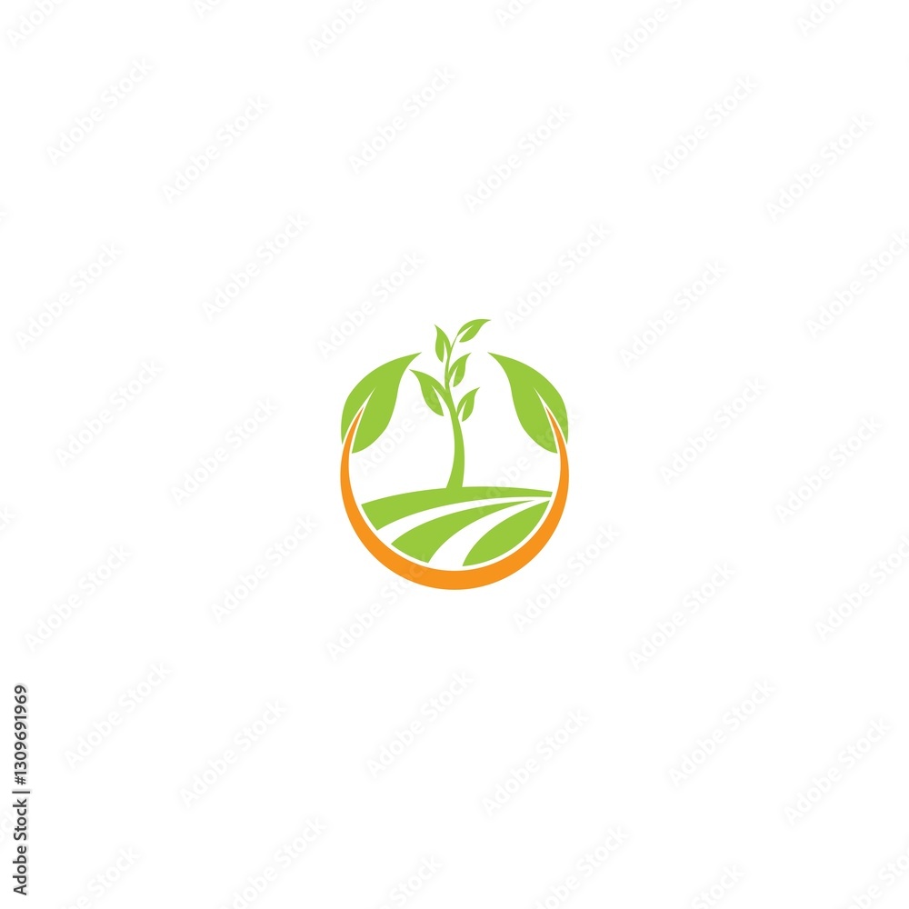 Nature leaf logo. Agriculture icon isolated on white background Nature leaf logo. Agriculture icon isolated on white background