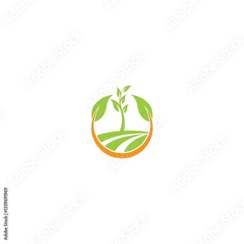 Nature leaf logo. Agriculture icon isolated on white background