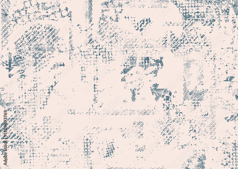 Obraz premium Background with glitch distorted grunge textures . grunge background texture with halftone dots, glitched shapes, textures and lines .Screen print vector background with grunge textured surface.